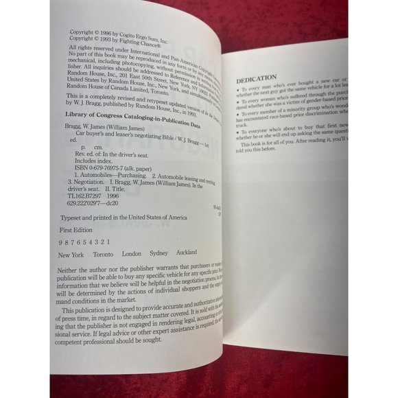 Car Buyer's and Leaser's Negotiating Bible: Get More Car For Less Money Bragg, W - Picture 5 of 5